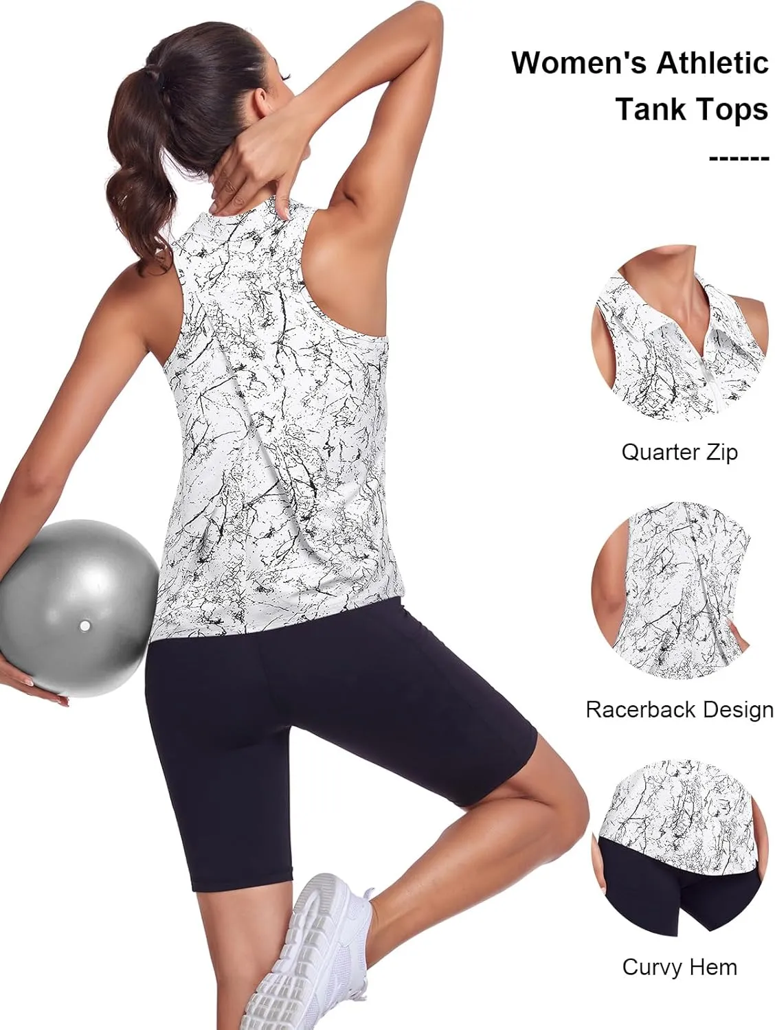 Tanst Sky Women's Racerback Tank Tops Quick Dry Sleeveless Workout Yoga Running Athletic Shirts