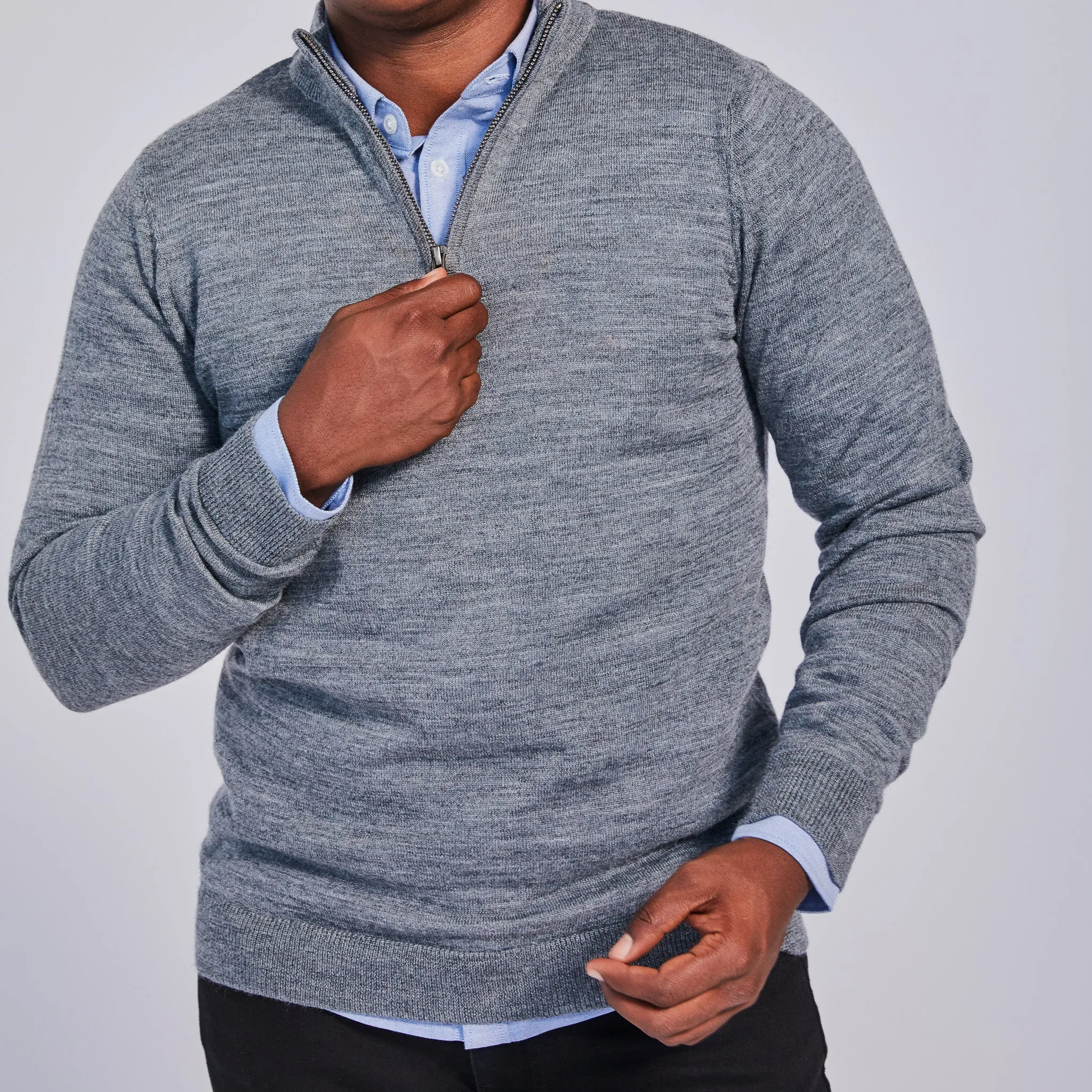 The Frances Gray Quarter-Zip Sweater