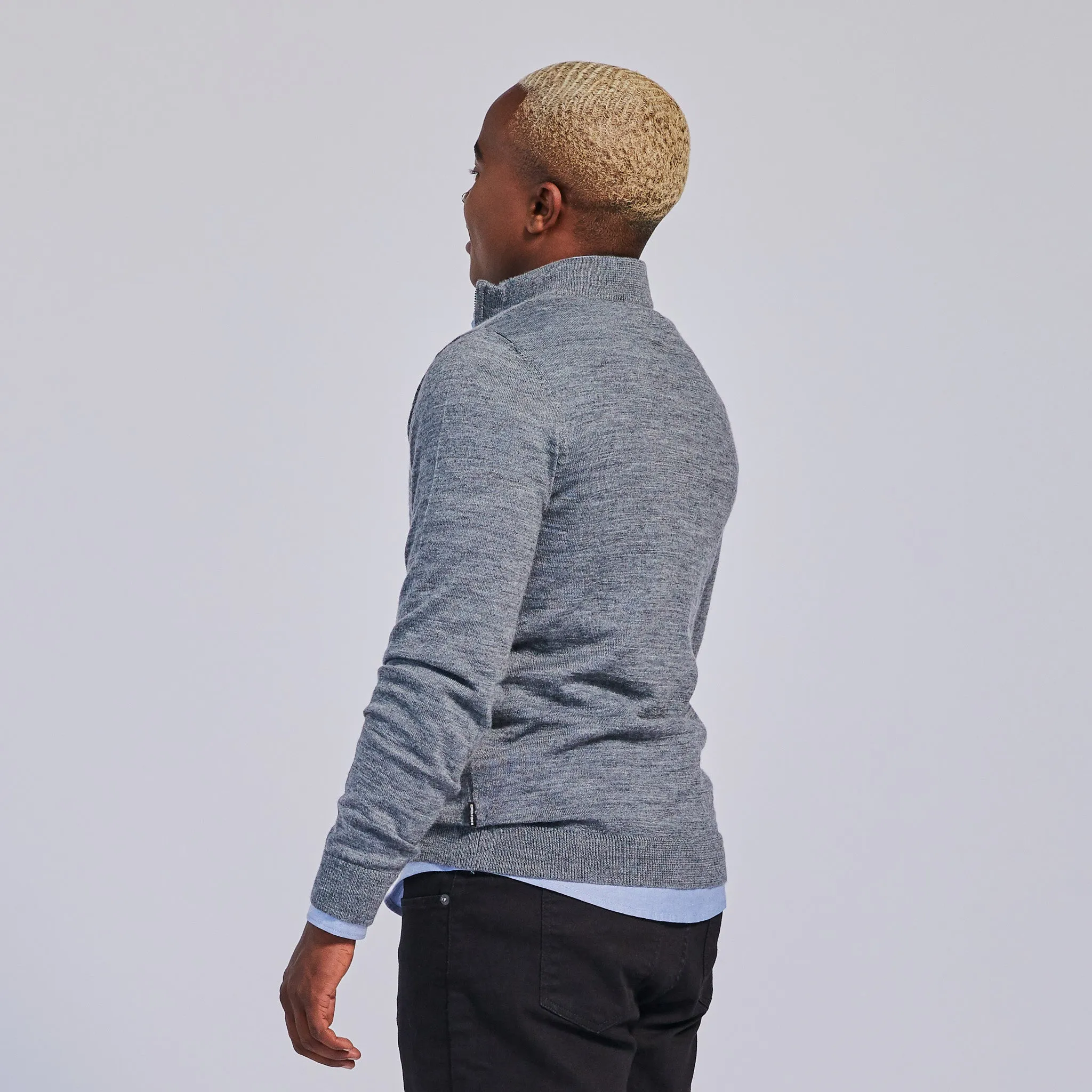 The Frances Gray Quarter-Zip Sweater