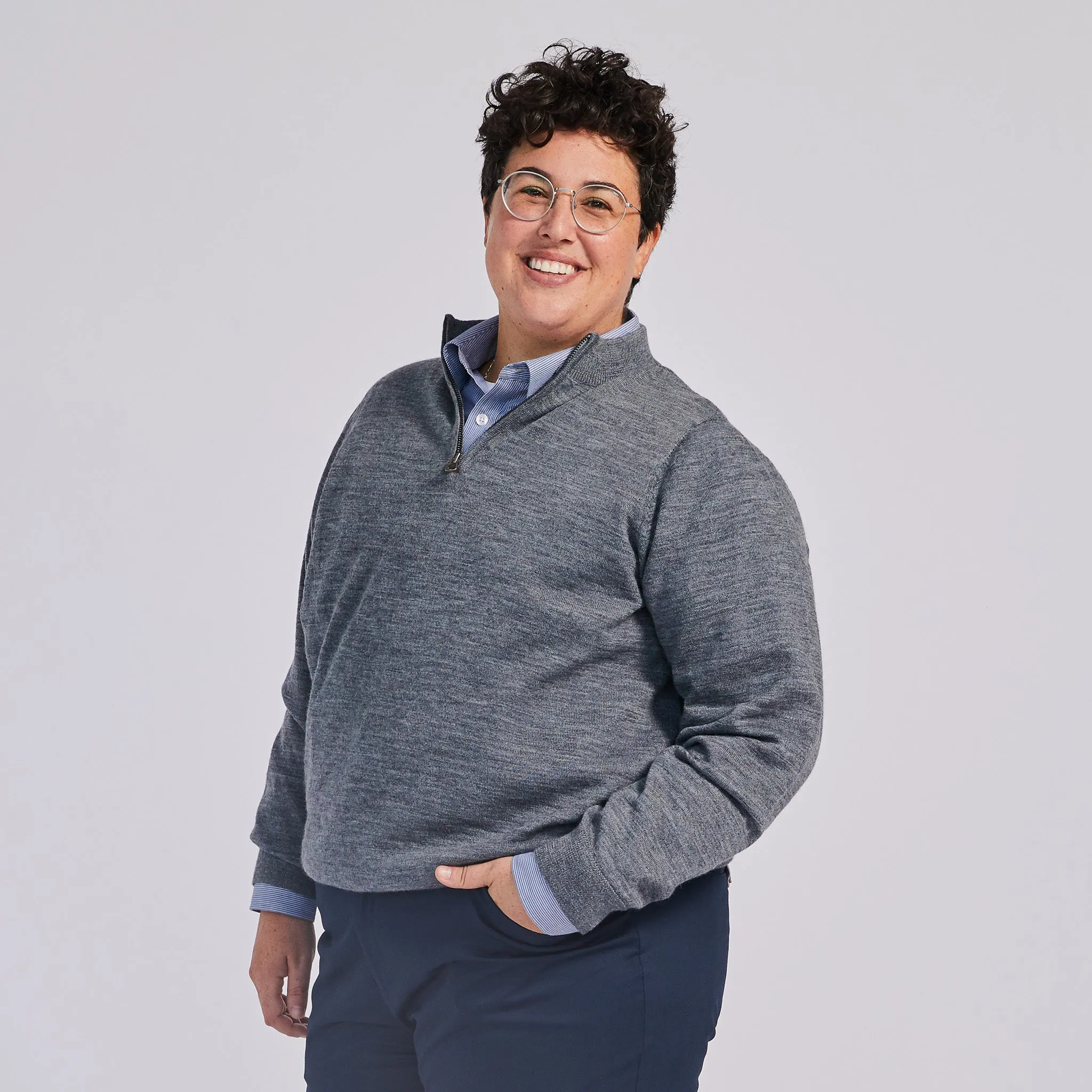 The Frances Gray Quarter-Zip Sweater