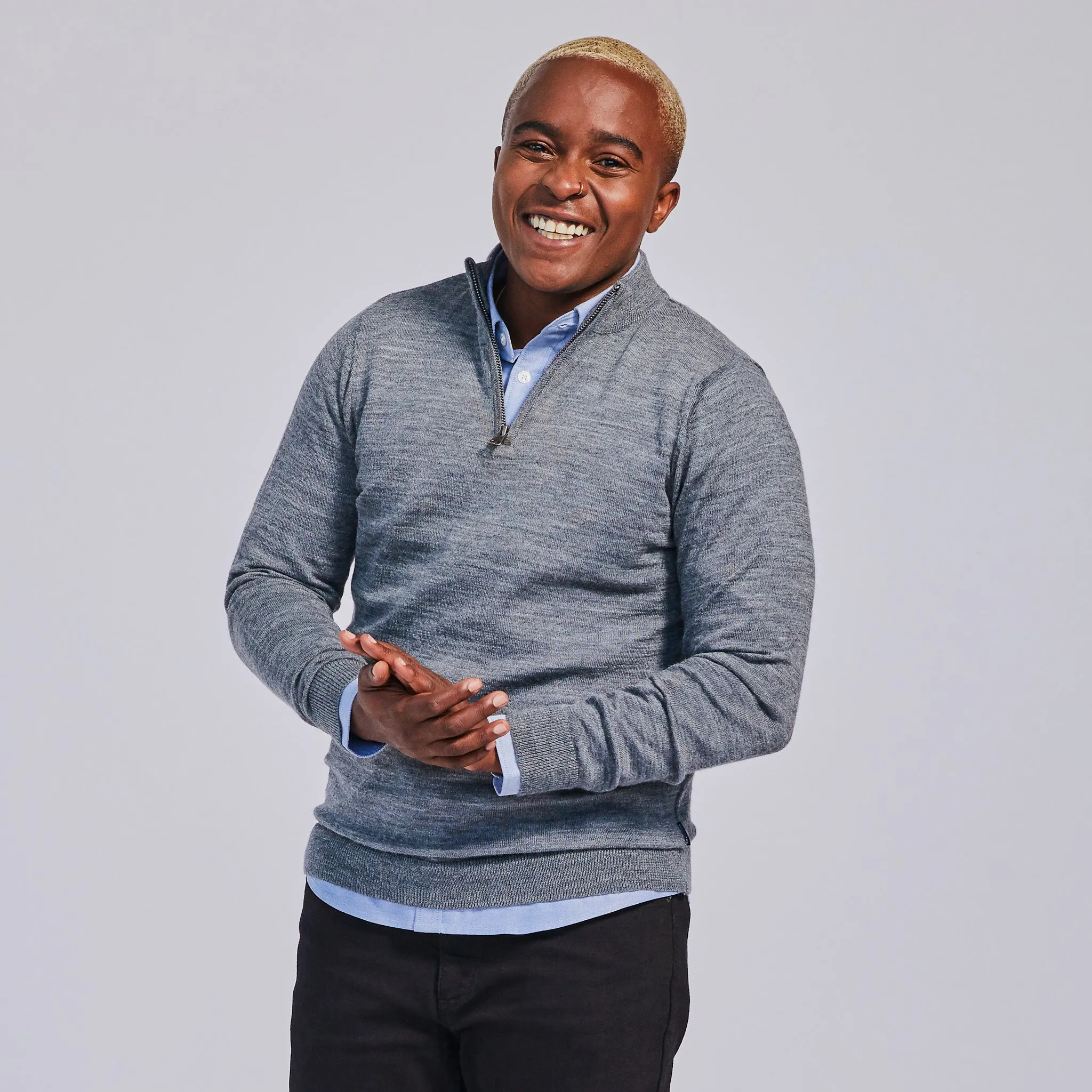The Frances Gray Quarter-Zip Sweater
