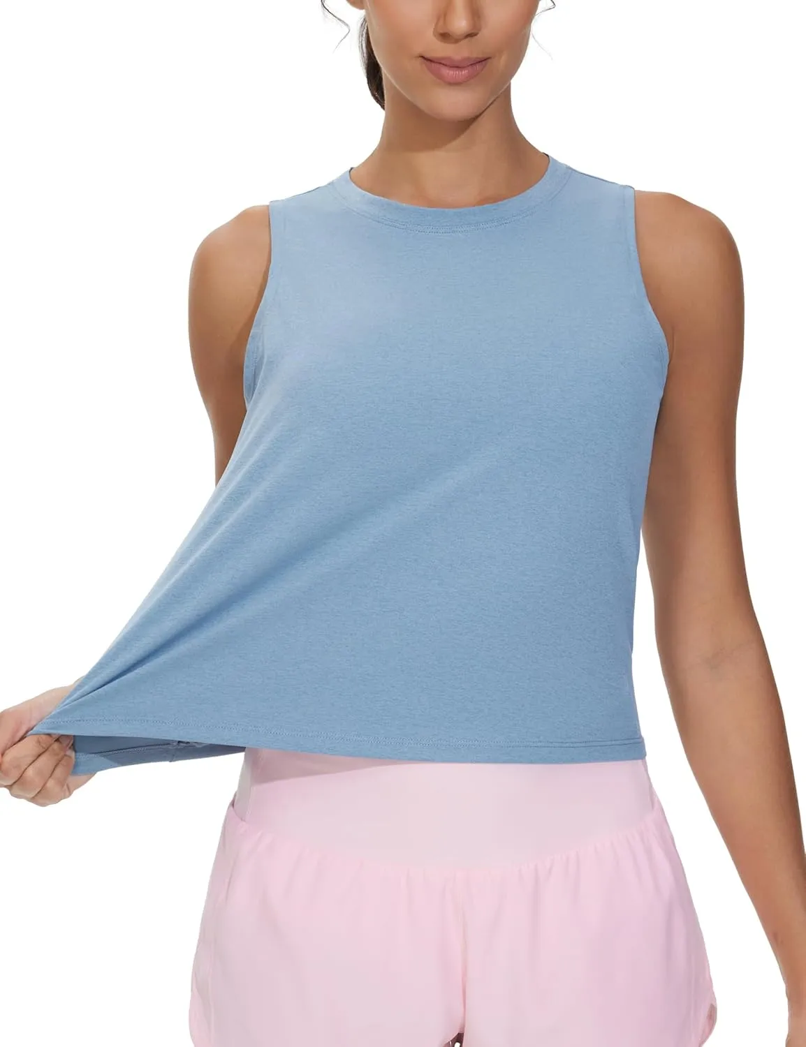 THE GYM PEOPLE Women's Workout Tank Tops 3 Pack Quick Dry Athletic Running Sleeveless Shirts