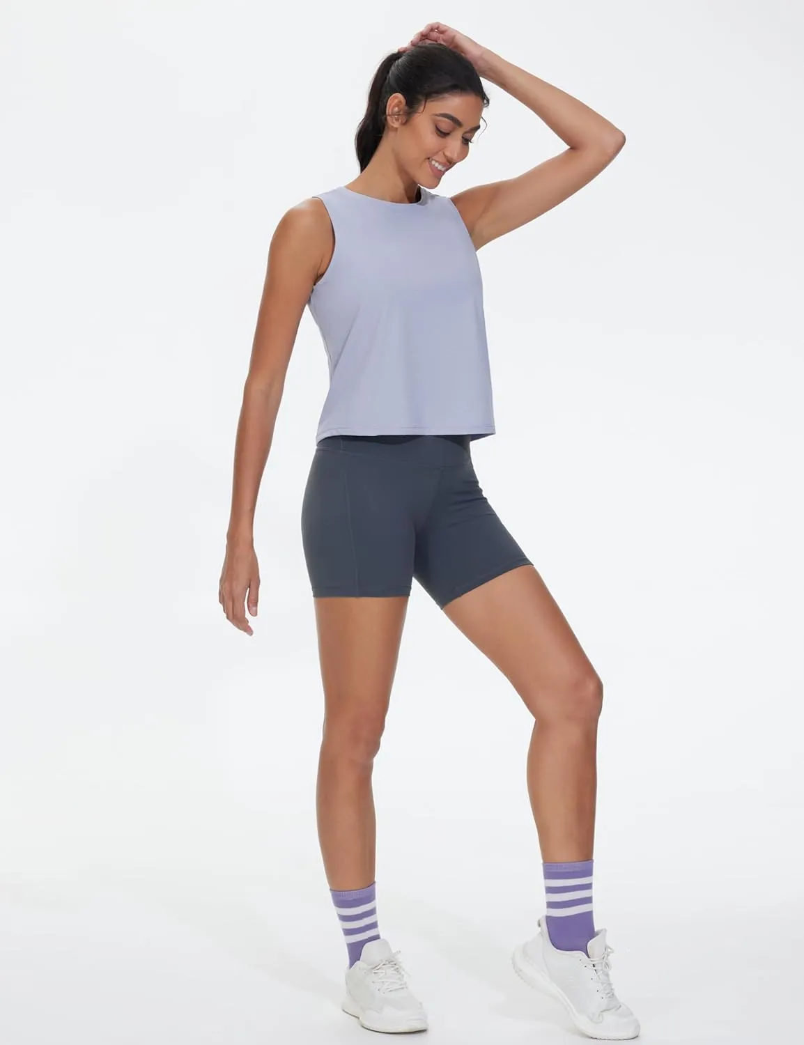 THE GYM PEOPLE Women's Workout Tank Tops 3 Pack Quick Dry Athletic Running Sleeveless Shirts