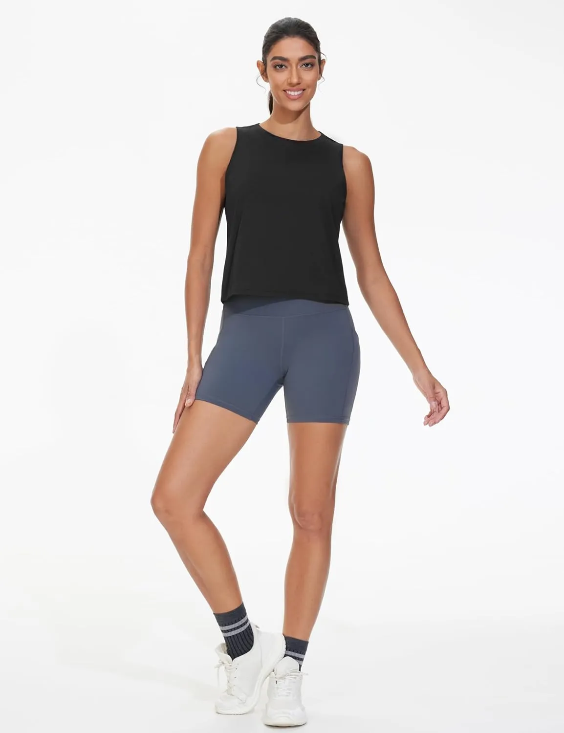 THE GYM PEOPLE Women's Workout Tank Tops 3 Pack Quick Dry Athletic Running Sleeveless Shirts