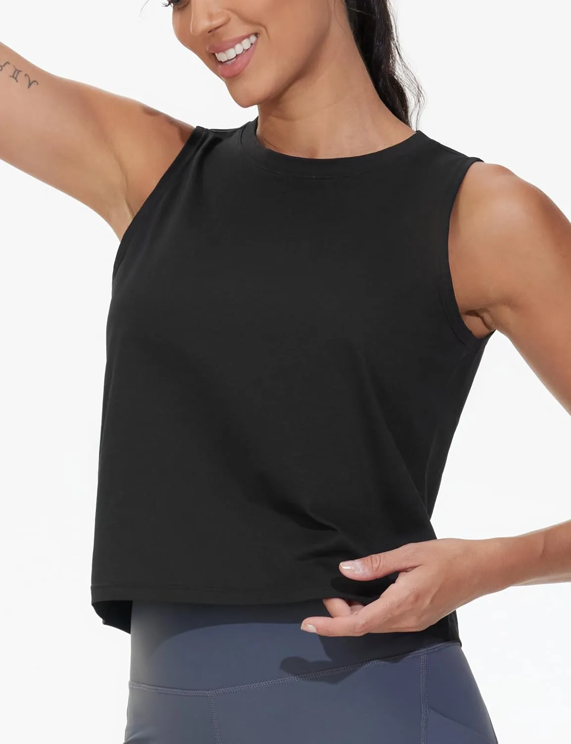 THE GYM PEOPLE Women's Workout Tank Tops 3 Pack Quick Dry Athletic Running Sleeveless Shirts
