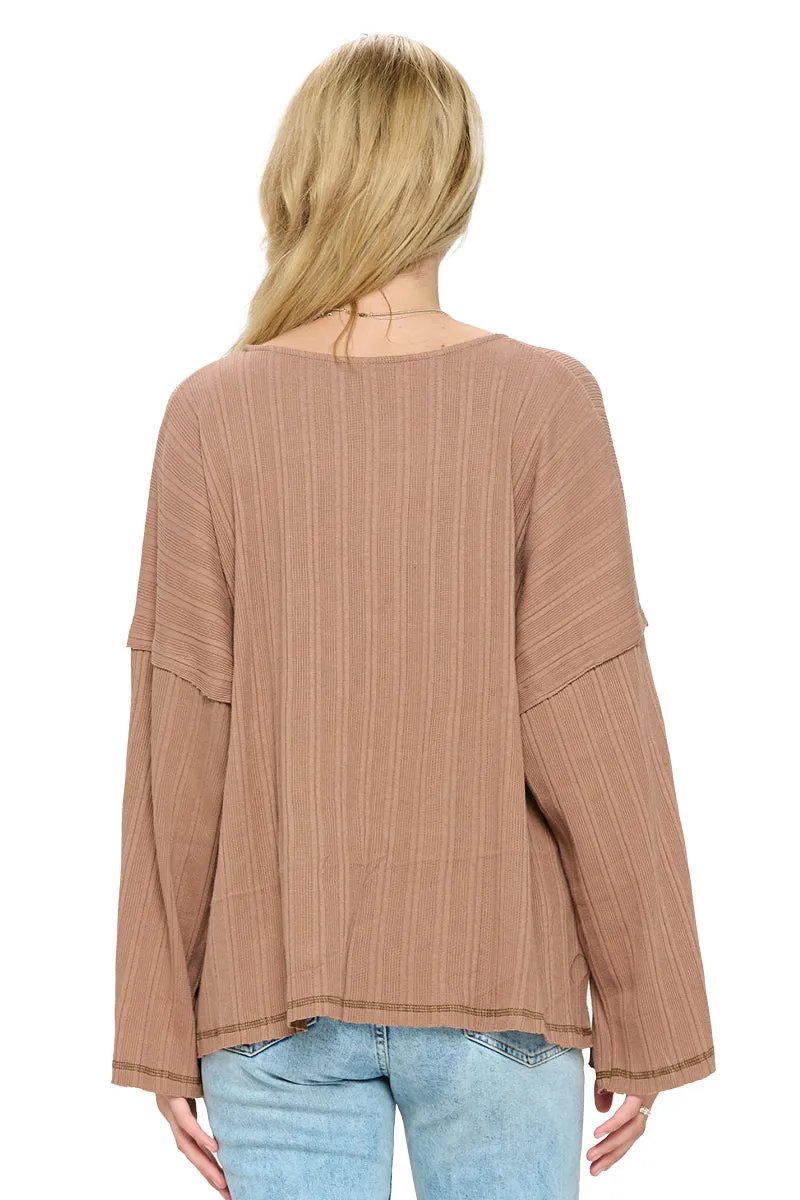 Top Ribbed Raw Edge Stich
