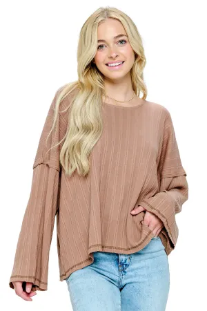 Top Ribbed Raw Edge Stich
