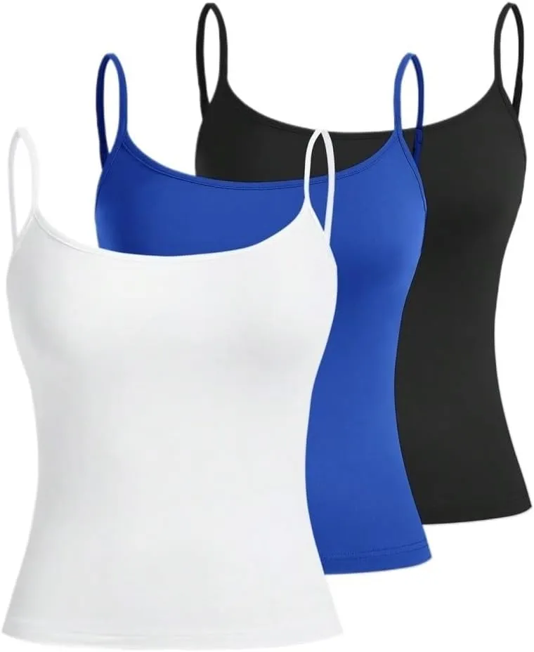 Tops for Women Fashion 2024 3pcs Casual Versatile Sexy Fit Camisole Tops for Summer Trendy Cami Tank Tops