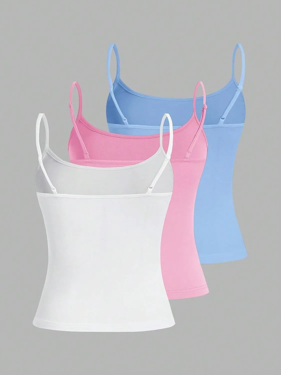 Tops for Women Fashion 2024 3pcs Casual Versatile Sexy Tight-Fit Camisoles for Summer Trendy Cami Tank Tops