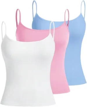 Tops for Women Fashion 2024 3pcs Casual Versatile Sexy Tight-Fit Camisoles for Summer Trendy Cami Tank Tops