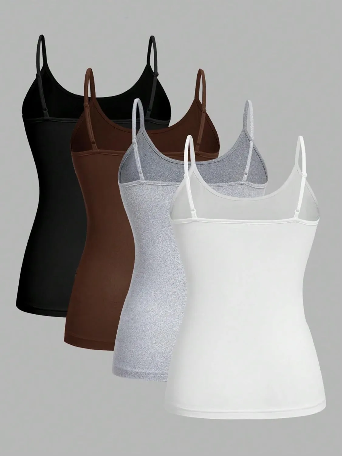 Tops for Women Fashion 2024 4pcs/Set Casual and Versatile Slim-Fit Camisoles Suitable for Summer Trendy Cami Tank Tops