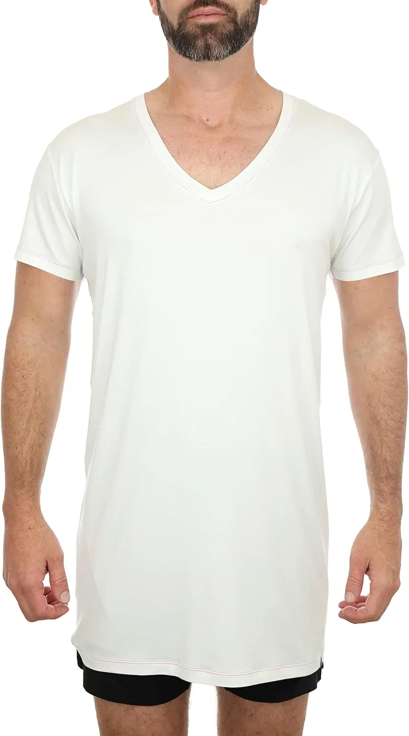 Ultra-Soft Long Undershirt with V-Neck