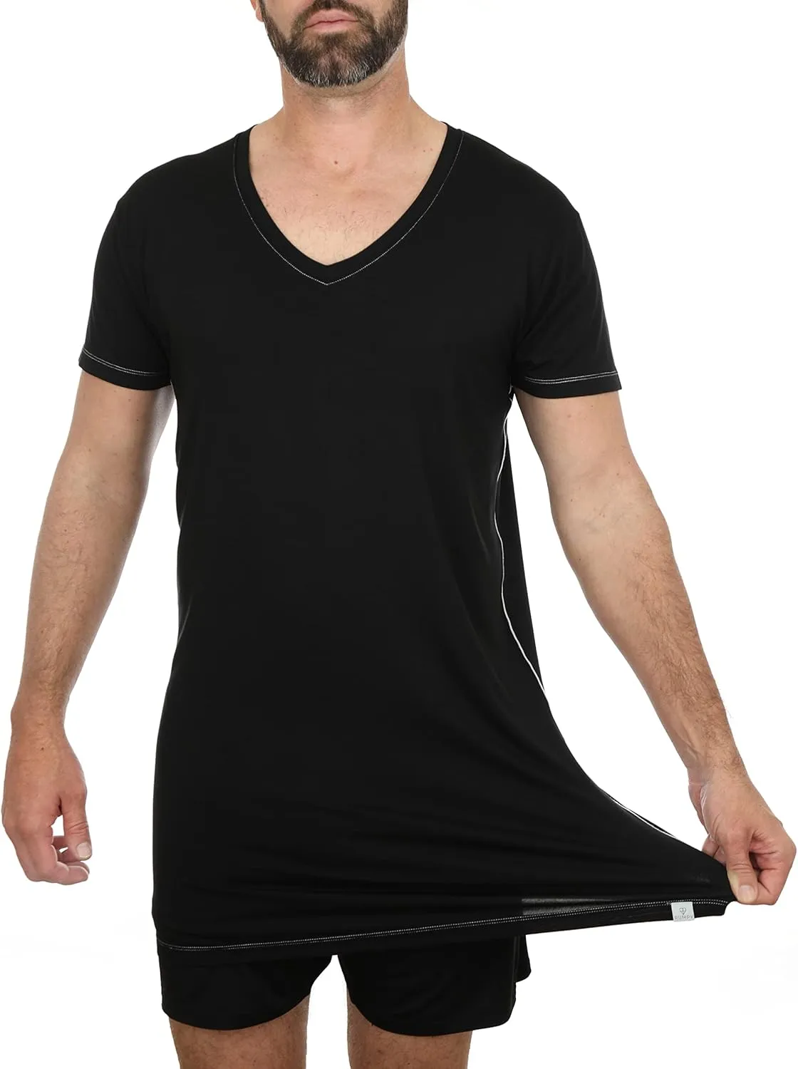 Ultra-Soft Long Undershirt with V-Neck