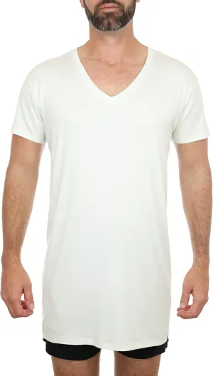 Ultra-Soft Long Undershirt with V-Neck