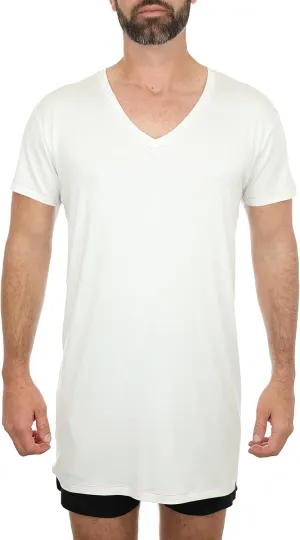 Ultra-Soft Long Undershirt with V-Neck