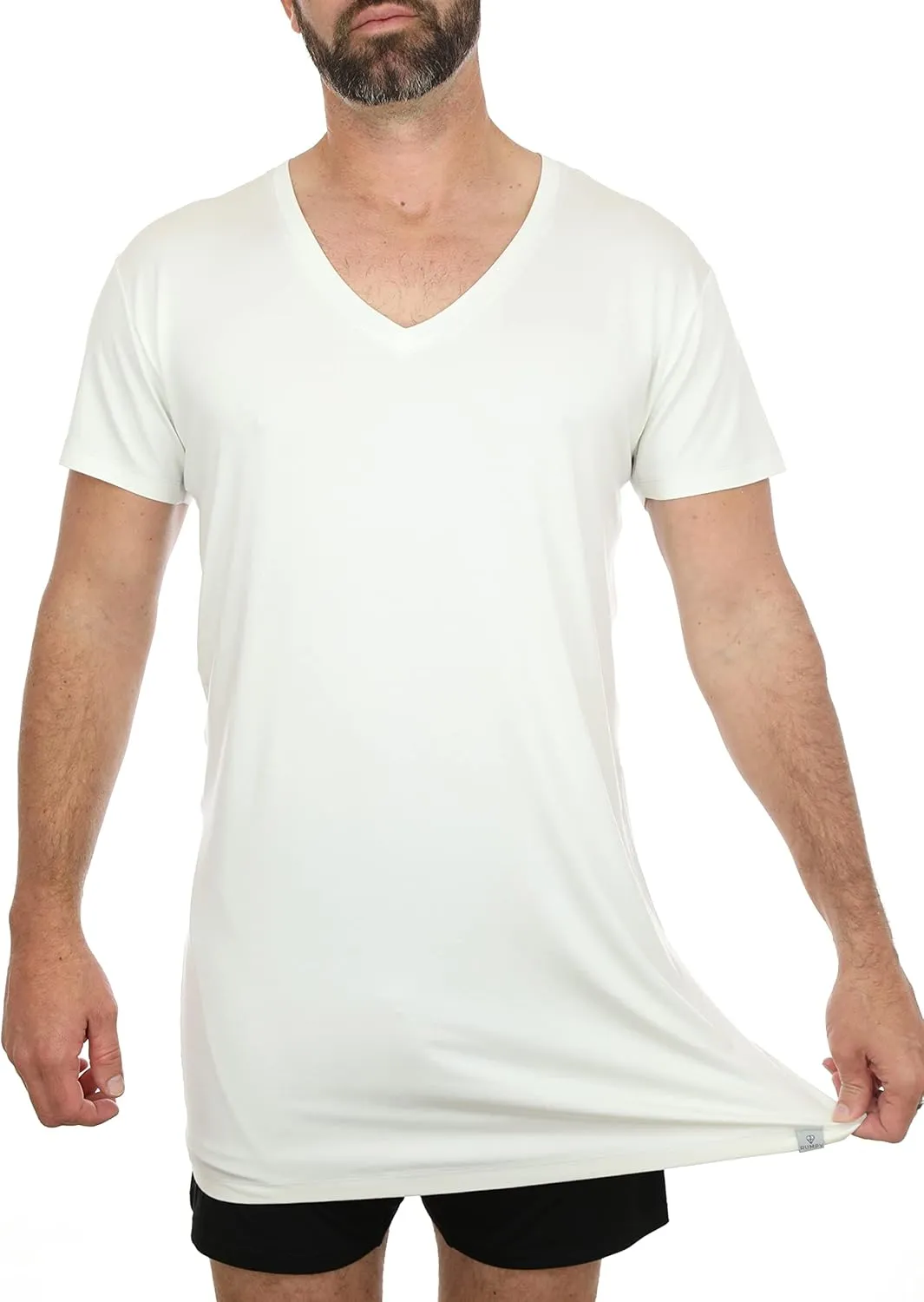 Ultra-Soft Long Undershirt with V-Neck