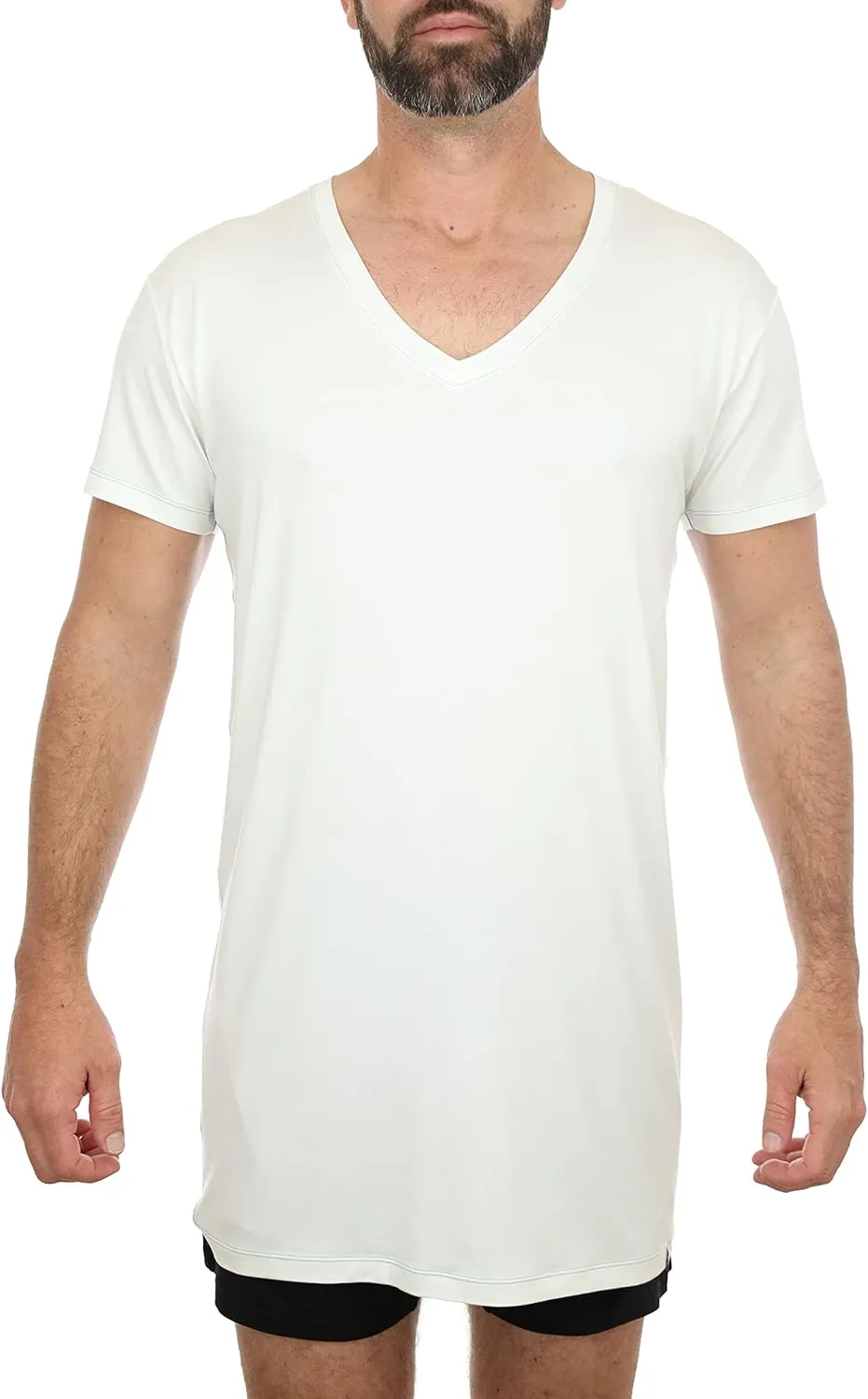 Ultra-Soft Long Undershirt with V-Neck
