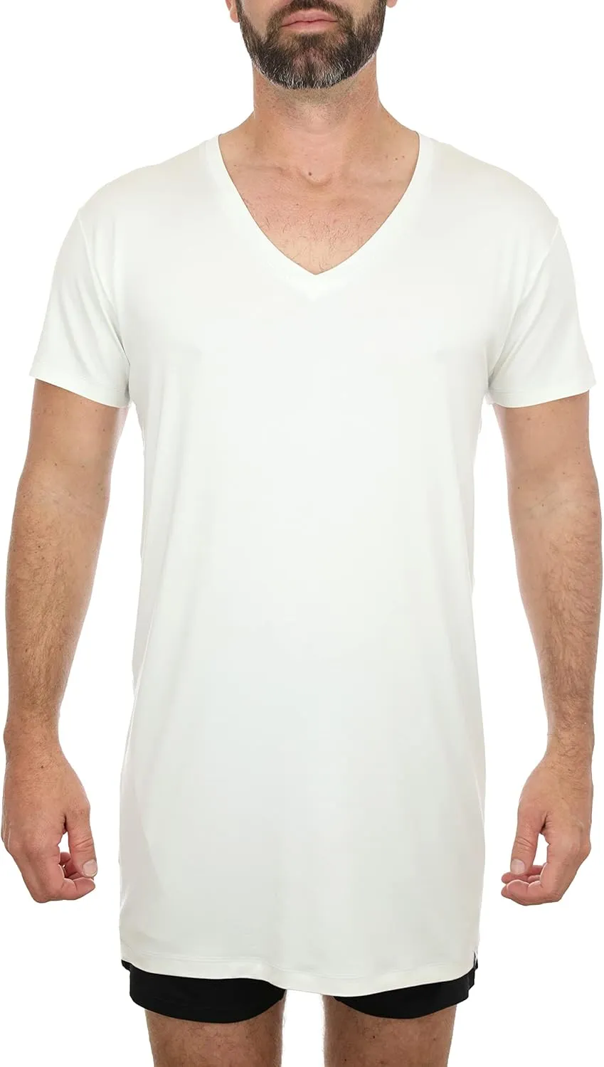 Ultra-Soft Long Undershirt with V-Neck