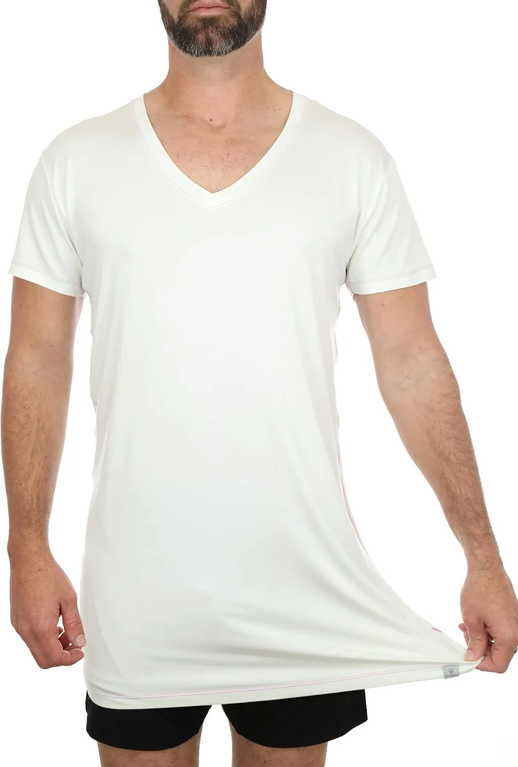 Ultra-Soft Long Undershirt with V-Neck