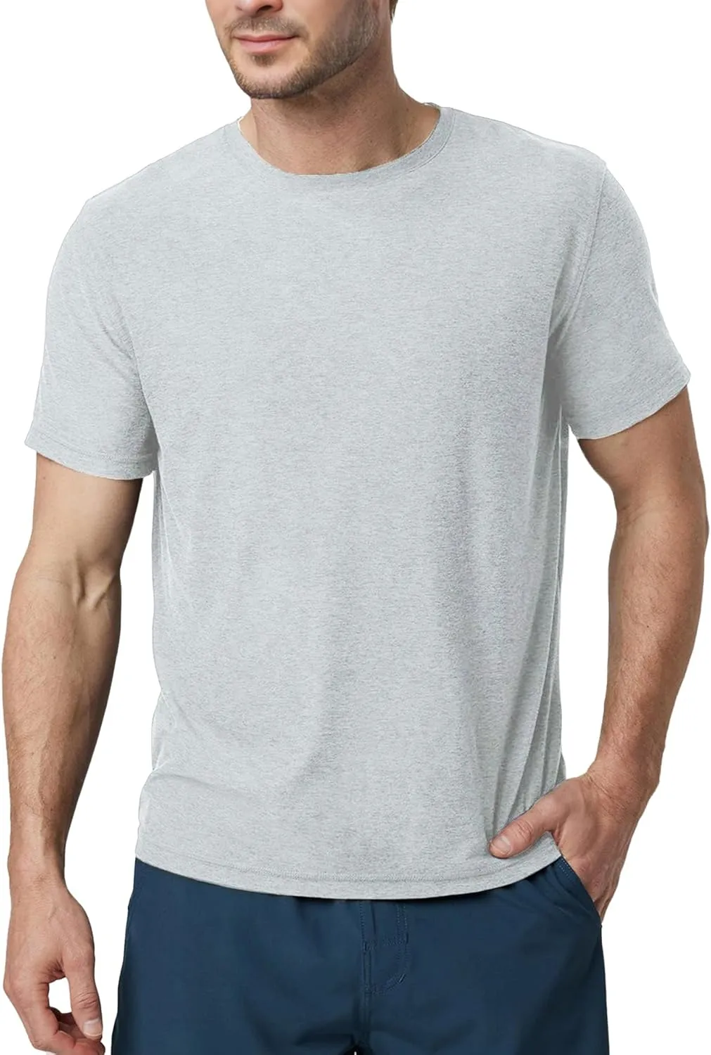 Velou Men's T-Shirts Ultra Soft Premium Short Sleeve Workout Shirts for Men Casual Crew Neck Summer Basic Gym Athletic Shirts