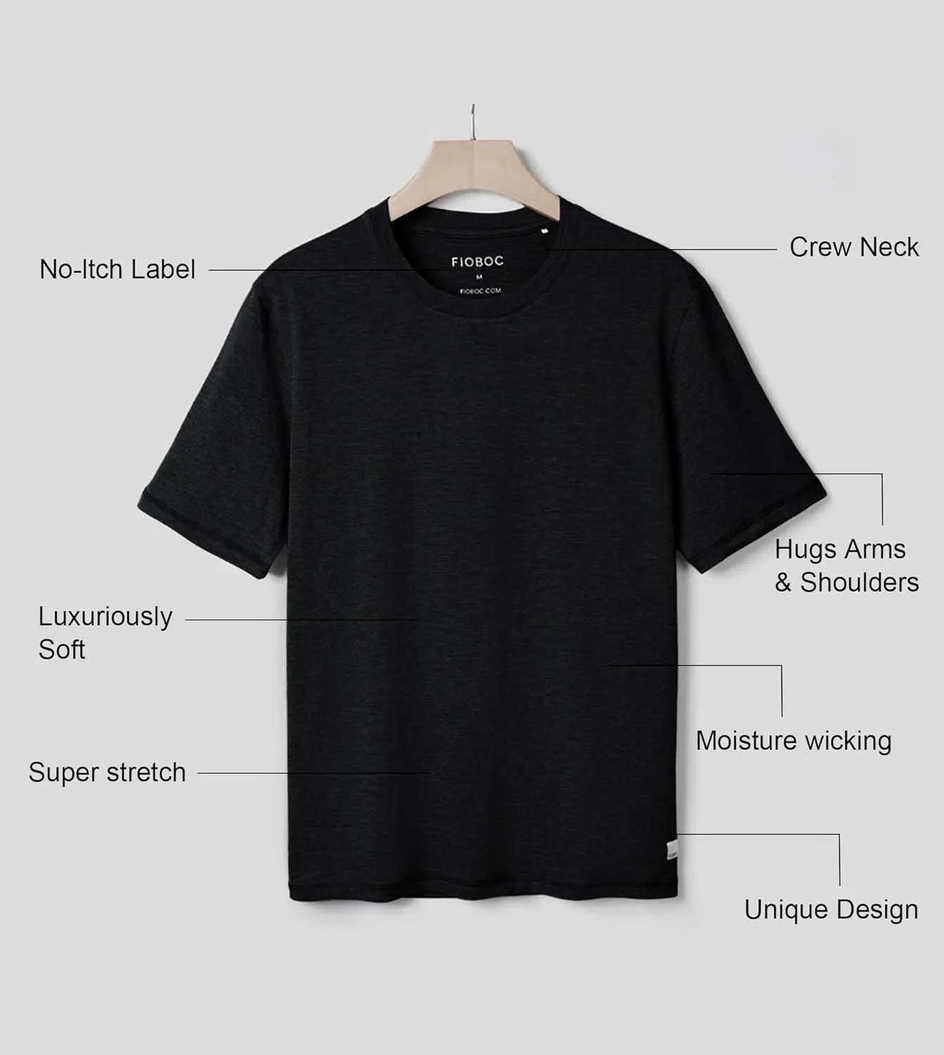 Velou Men's T-Shirts Ultra Soft Premium Short Sleeve Workout Shirts for Men Casual Crew Neck Summer Basic Gym Athletic Shirts