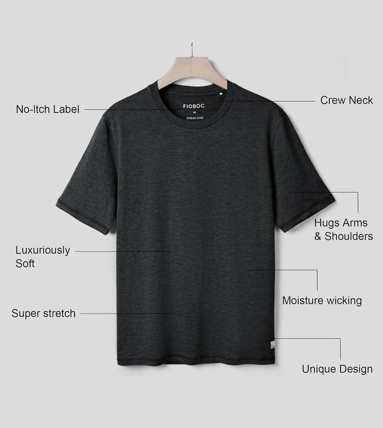 Velou Men's T-Shirts Ultra Soft Premium Short Sleeve Workout Shirts for Men Casual Crew Neck Summer Basic Gym Athletic Shirts
