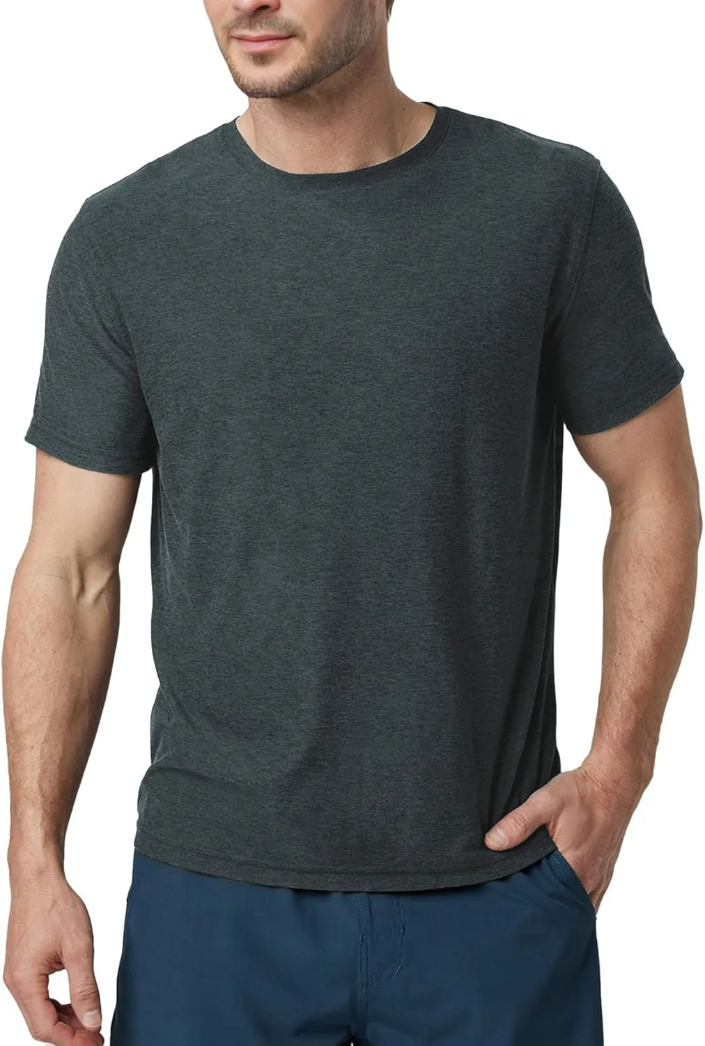 Velou Men's T-Shirts Ultra Soft Premium Short Sleeve Workout Shirts for Men Casual Crew Neck Summer Basic Gym Athletic Shirts