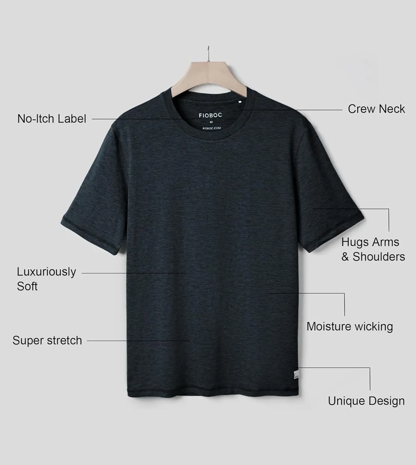 Velou Men's T-Shirts Ultra Soft Premium Short Sleeve Workout Shirts for Men Casual Crew Neck Summer Basic Gym Athletic Shirts