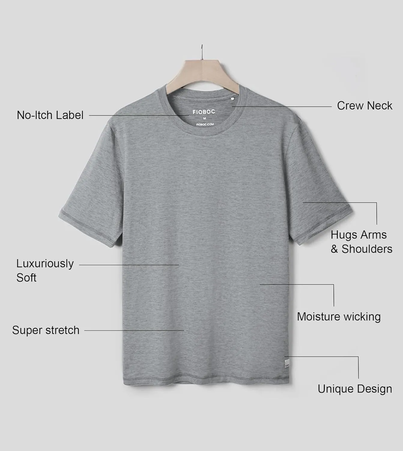 Velou Men's T-Shirts Ultra Soft Premium Short Sleeve Workout Shirts for Men Casual Crew Neck Summer Basic Gym Athletic Shirts