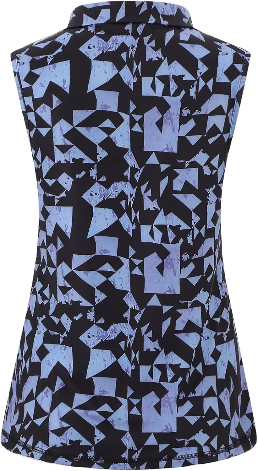 Viracy Women's Zip Up Golf Workout Tank Tops Sleeveless Quick Dry Athletic Polo Shirts