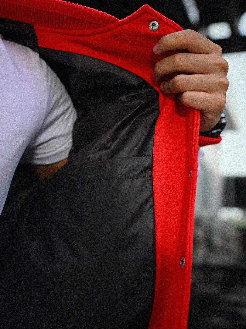 West Coast Classics  Red & White Varsity Men Jacket