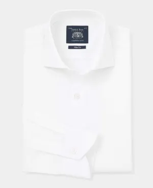 White Poplin Slim Fit Formal Shirt - Single Cuff