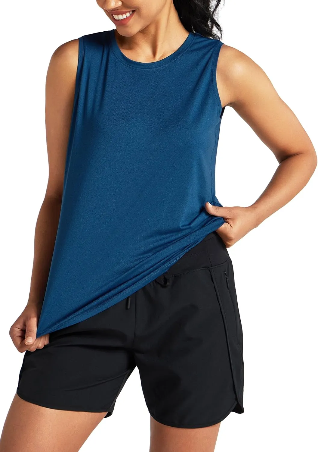 Willitsports Women's Workout Tank Tops Sleeveless Running Yoga Tops Quick Dry Active Shirts Gym Exercise Loose Fit