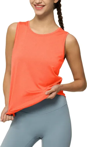 Willitsports Women's Workout Tank Tops Sleeveless Running Yoga Tops Quick Dry Active Shirts Gym Exercise Loose Fit