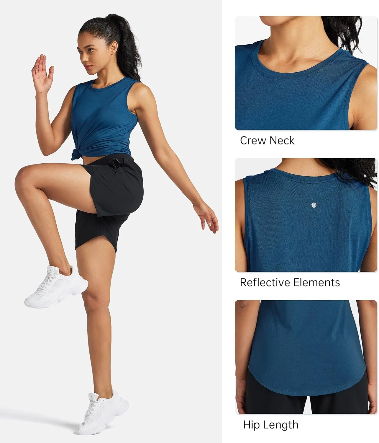 Willitsports Women's Workout Tank Tops Sleeveless Running Yoga Tops Quick Dry Active Shirts Gym Exercise Loose Fit