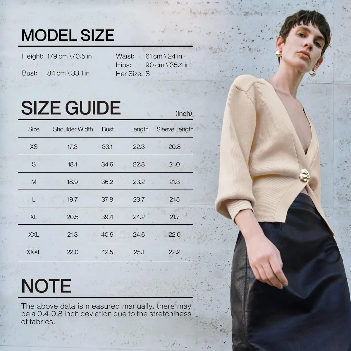 Women Knitted Cardigans Long Sleeve V-Neck Lightweight Sweater One Leaf Button Down Outwear