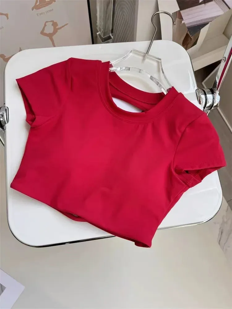 Women Padded Active Backless Top