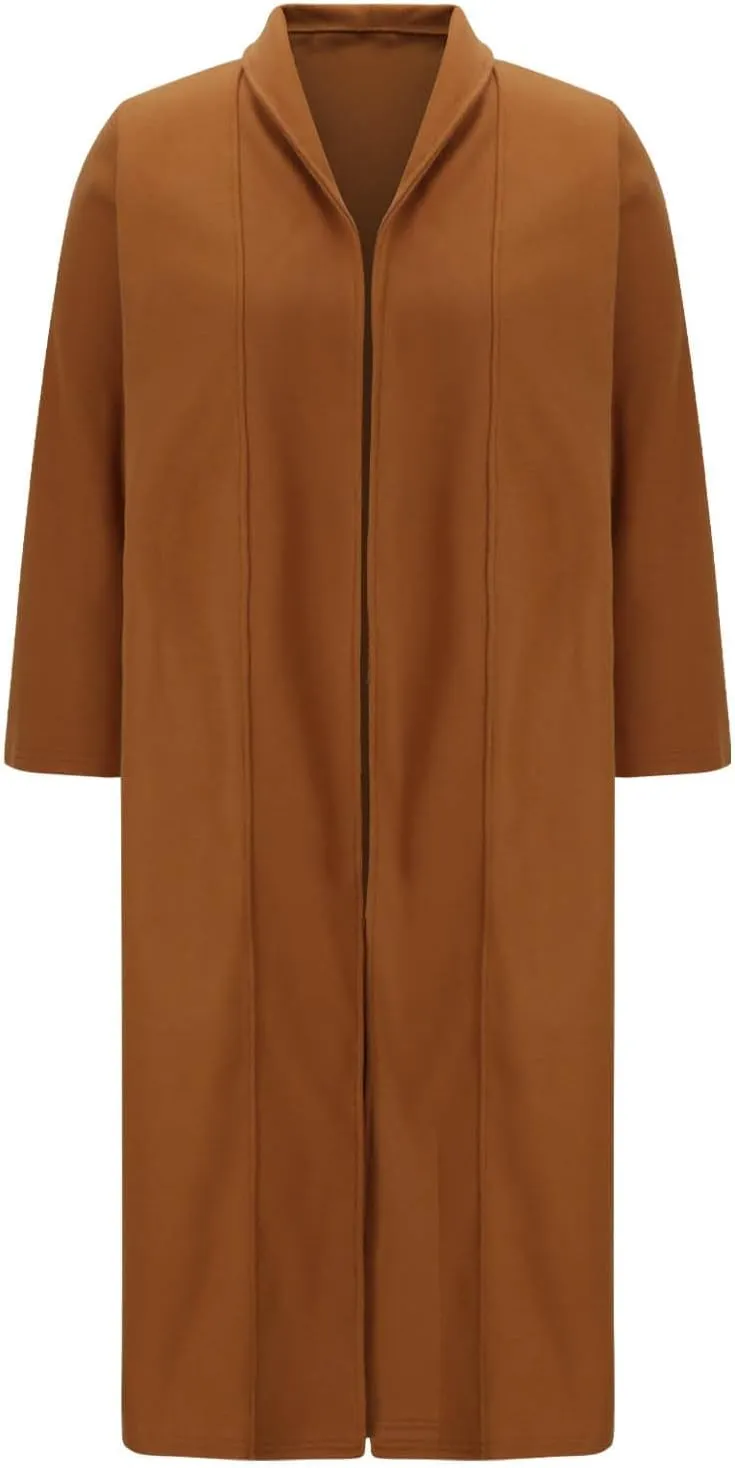 Women's Chic Shawl Collar Work Maxi Long Pea Coat Solid Color Thick Trench Coats Fall Winter Versatile Jackets 2024
