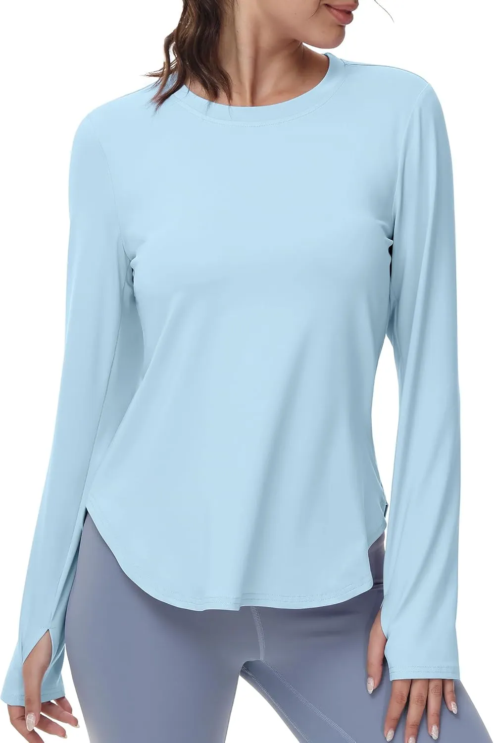 Women's Long Sleeve Workout Tops Running Yoga Athletic Hiking Casual Base Shirts Lightweight Quick Dry UPF 50 