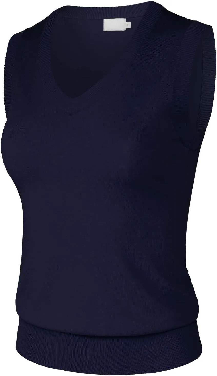 Women's Solid Basic V-Neck Sleeveless Soft Stretch Pullover Sweater Vest Top