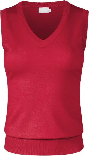 Women's Solid Basic V-Neck Sleeveless Soft Stretch Pullover Sweater Vest Top