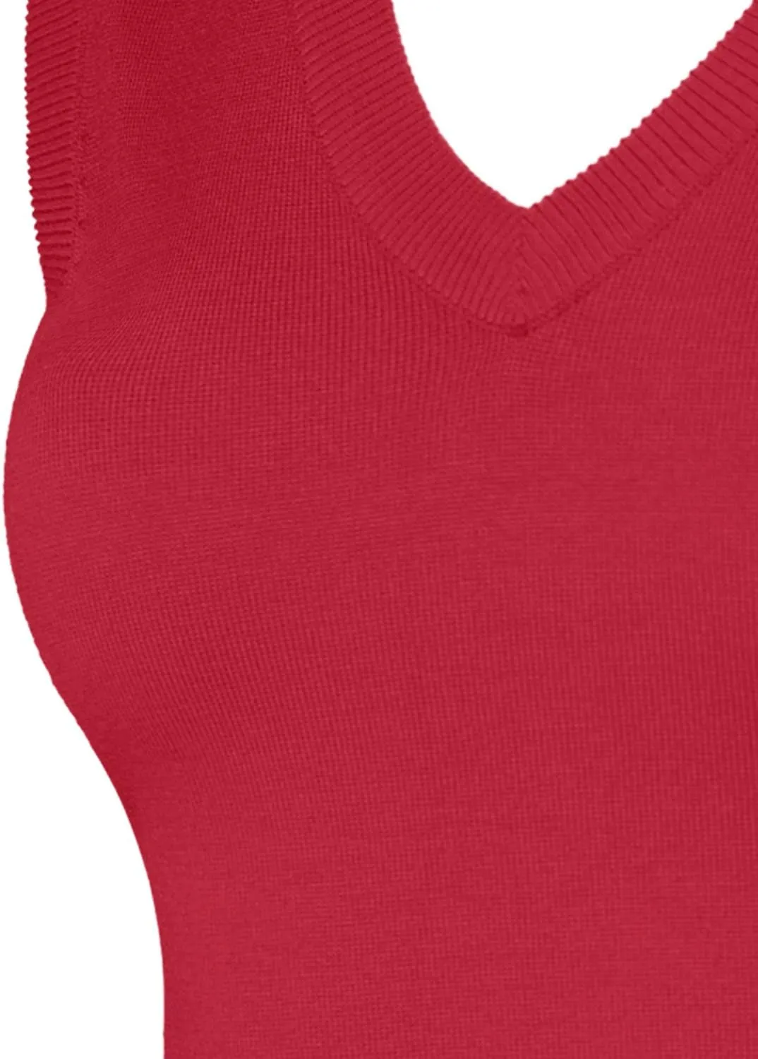 Women's Solid Basic V-Neck Sleeveless Soft Stretch Pullover Sweater Vest Top