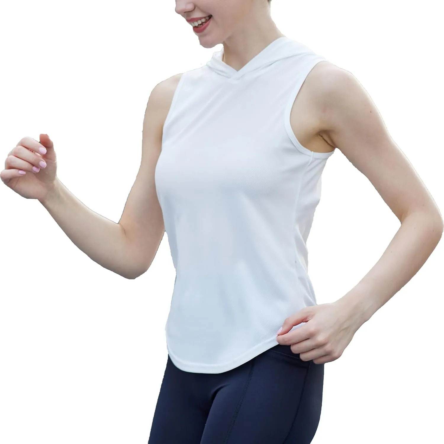 Womens Workout Hooded Tank Yoga Tops Running Shirts Quick Dry Gym Sleeveless Hoodie
