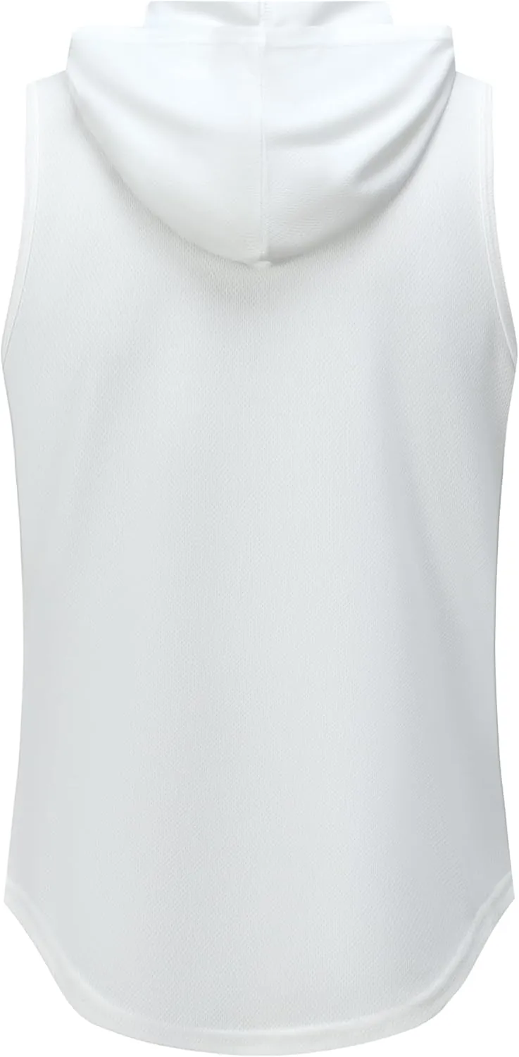 Womens Workout Hooded Tank Yoga Tops Running Shirts Quick Dry Gym Sleeveless Hoodie
