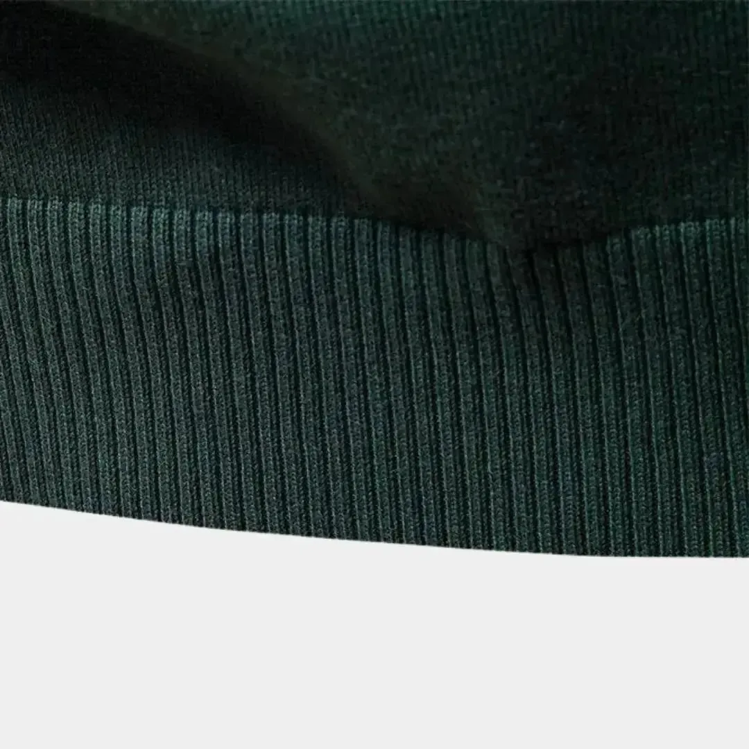Zipper Solid Daily Outdoor Color Knit Sweater - Cross & Crown